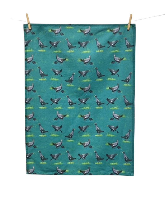 Native Hen Pattern Tea Towel