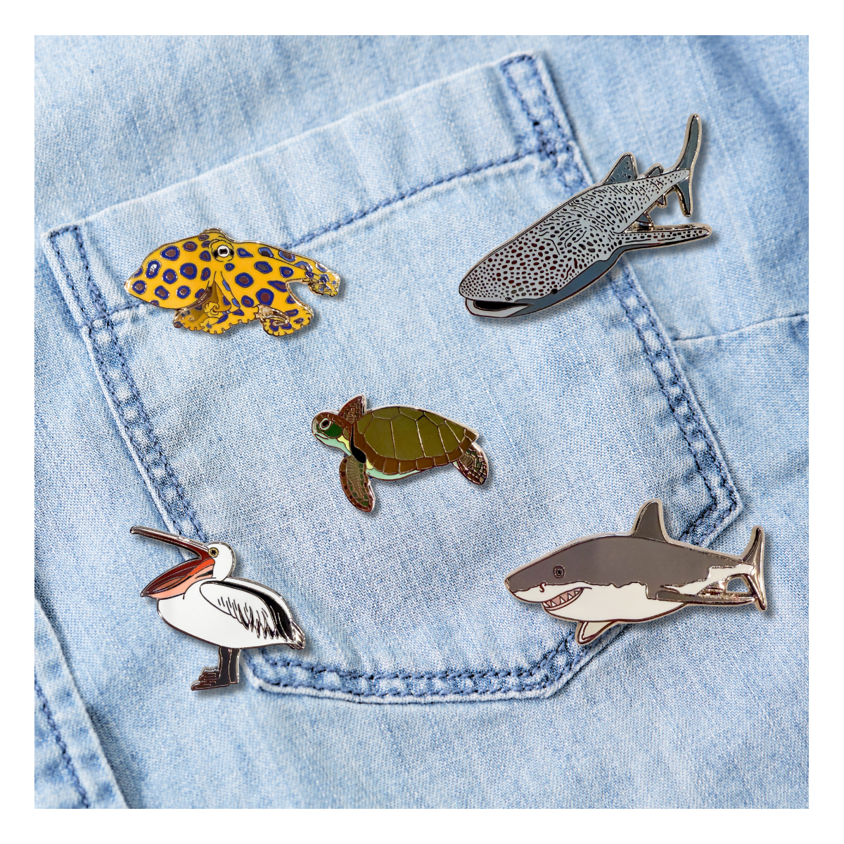 Ocean Creature Pins Bundle