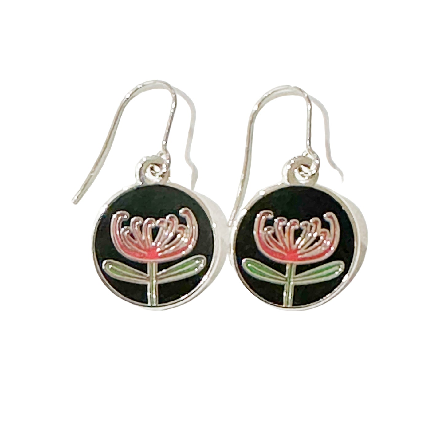 Tasmanian Waratah Enamel Earrings