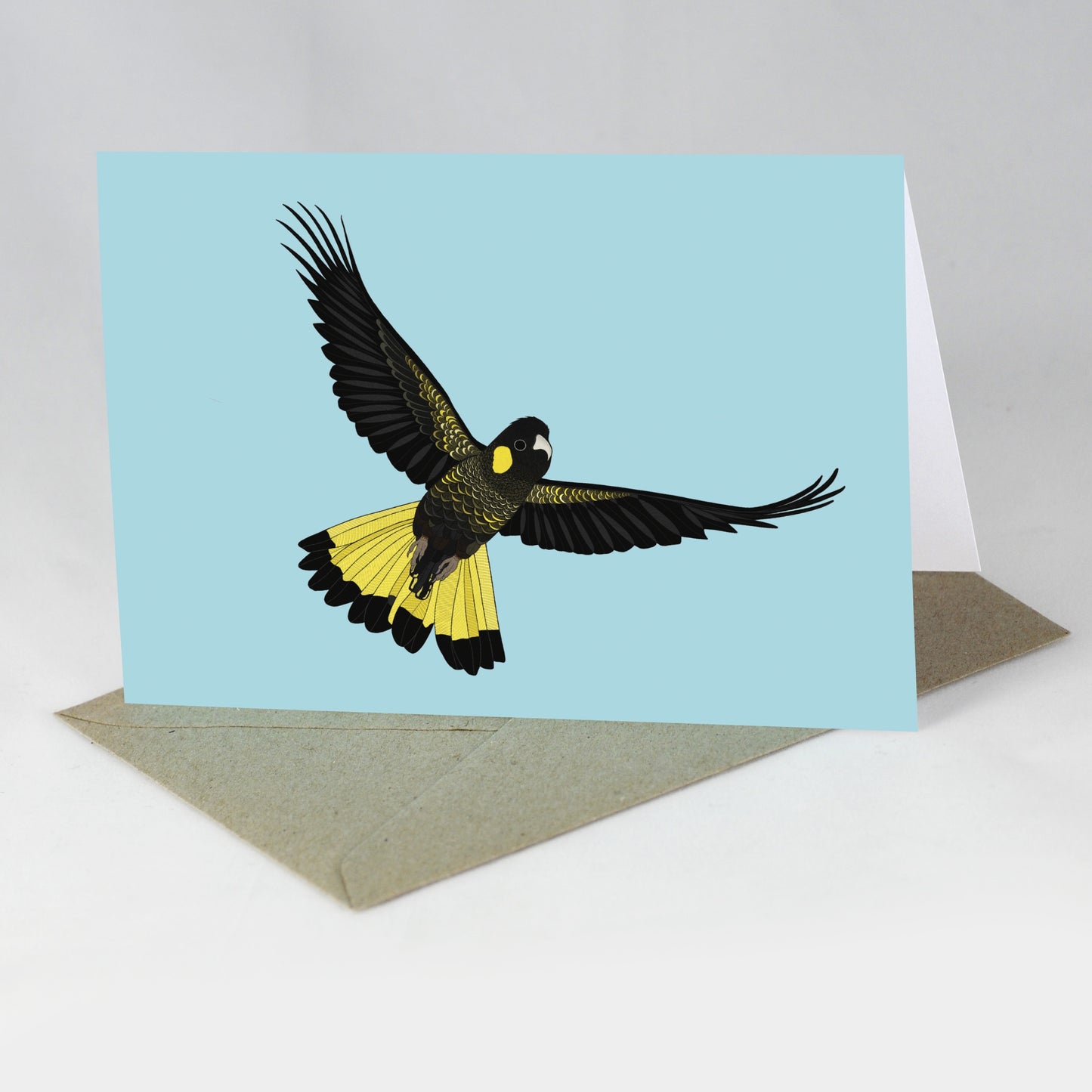 Australian Animal Card - Yellow-tailed Black Cockatoo