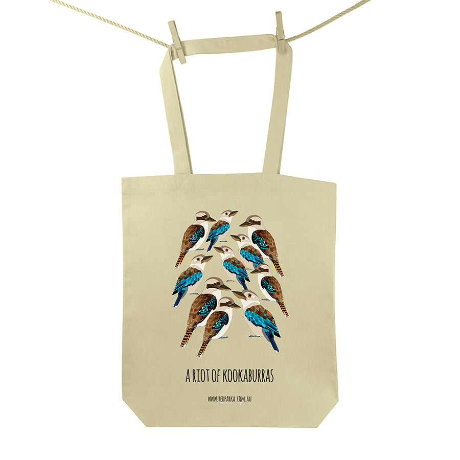 Riot of Kookaburras Tote Bag