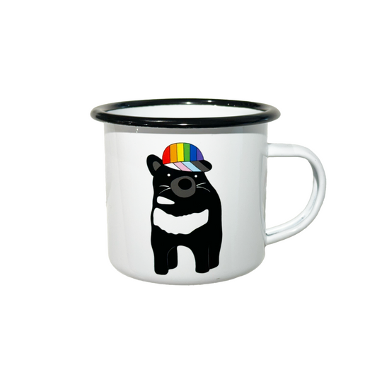 Pride Tasmanian Devil Enamel Mug