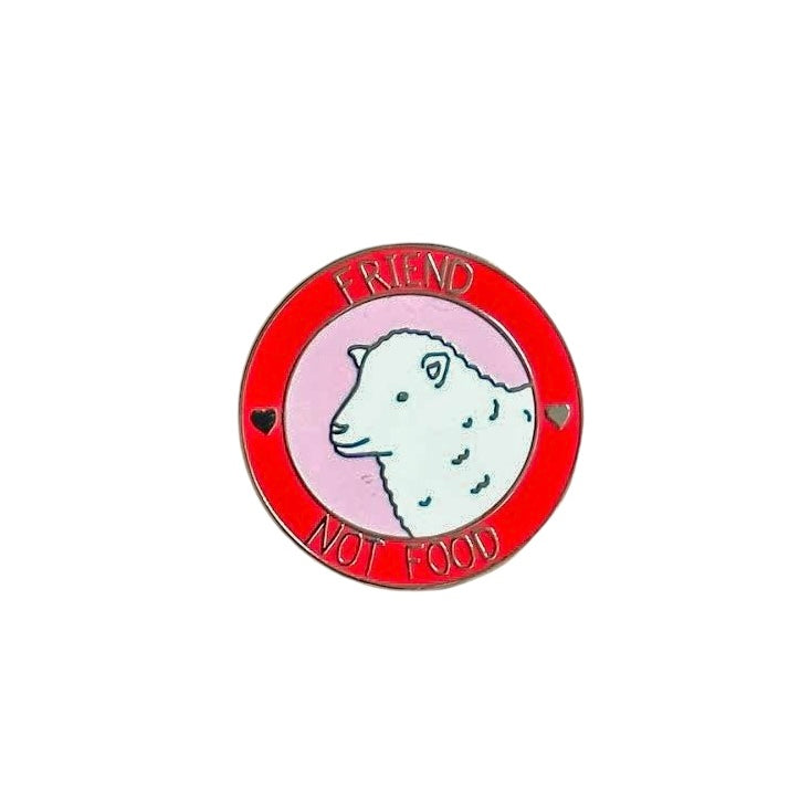 Friend Not Food Sheep Pin