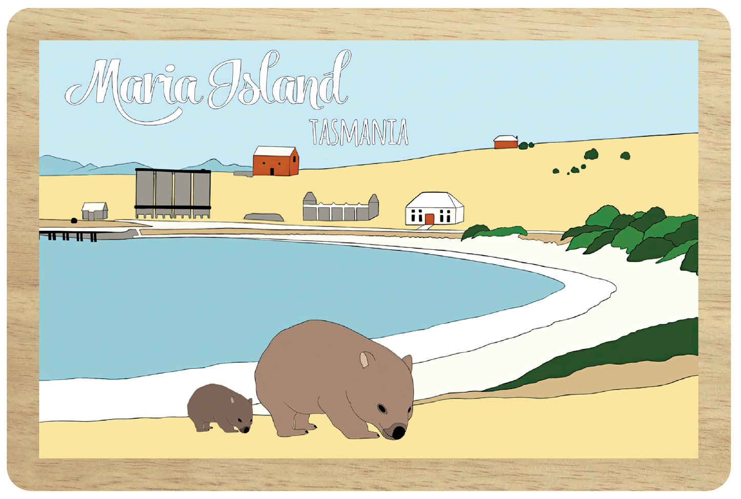 Maria Island Wooden Magnet