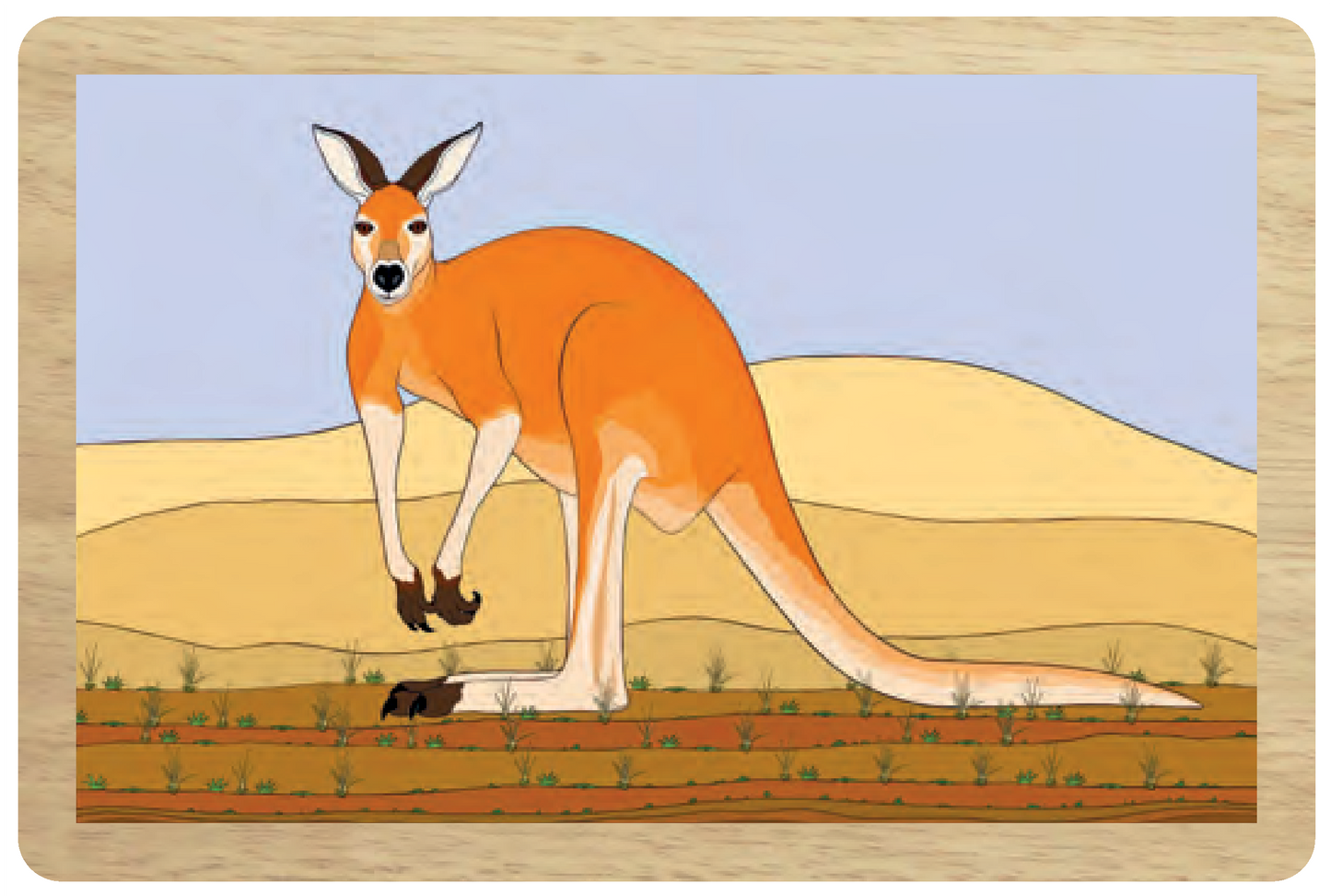 Kangaroo Wooden Magnet