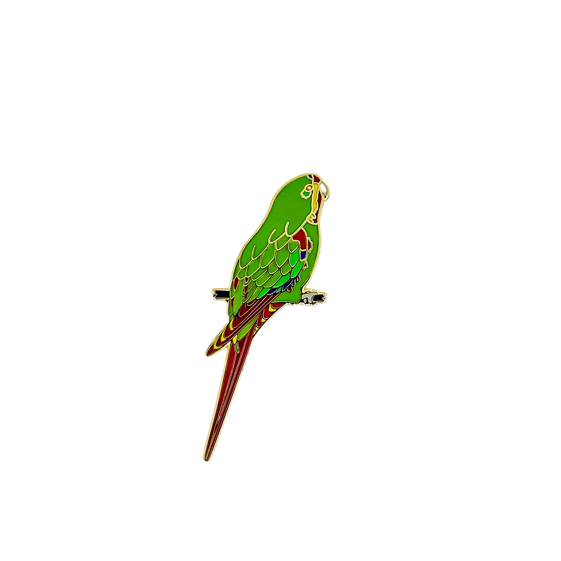 Swift Parrot Pin – Red Parka