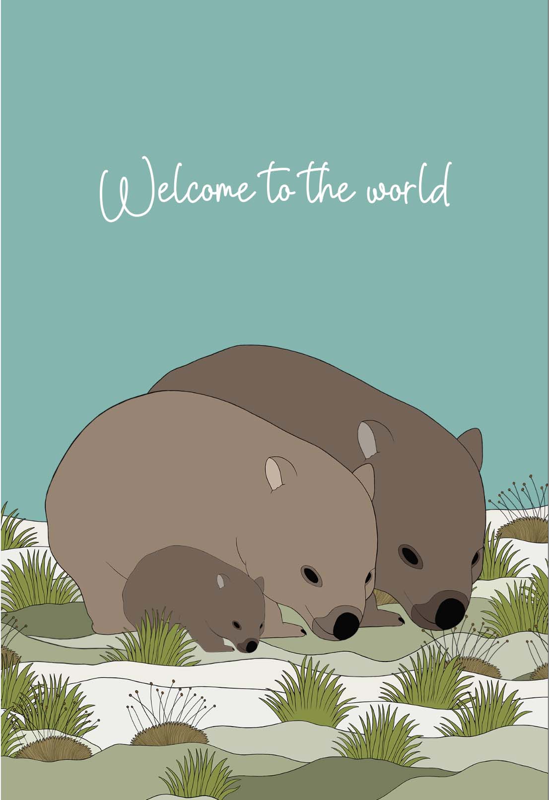 Welcome to the World - Baby Wombat Card