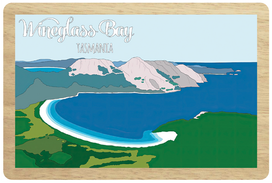 Wineglass Bay Wooden Magnet