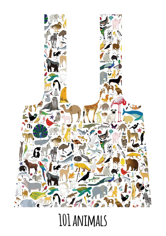 101 Animals RPET shopping bag