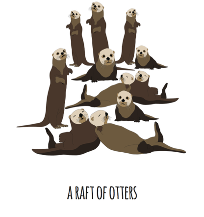 A Raft of Otters Art Print