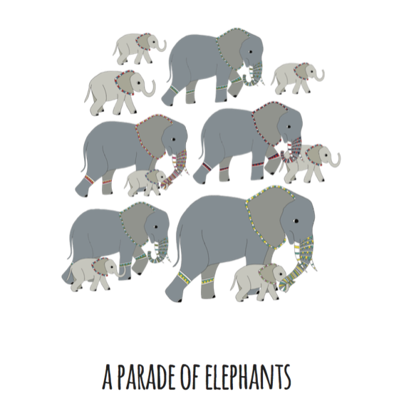 A Parade of Elephants Art Print
