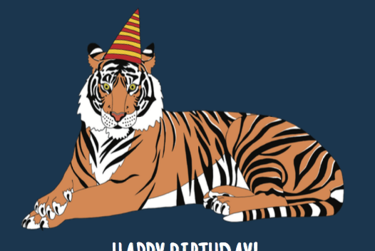 Tiger Birthday Card Card