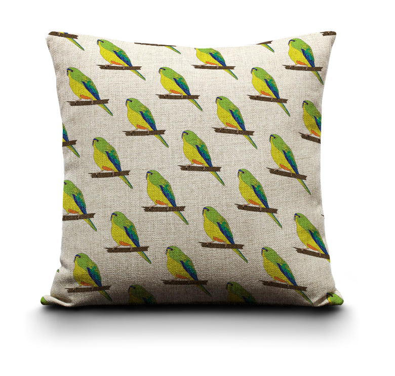 Cushion Cover - Orange Bellied Parrot