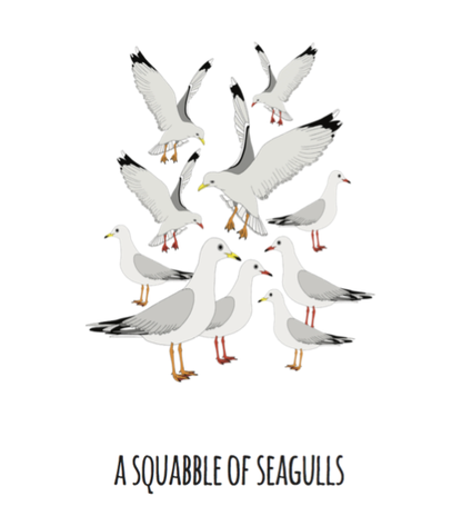 A Squabble of Seagulls Art Print