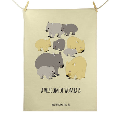 Wisdom of Wombats Tea Towel
