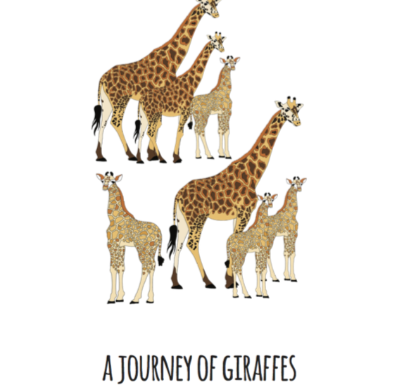 A Journey of Giraffes Art Print
