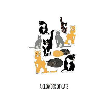 A Clowder of Cats Art Print