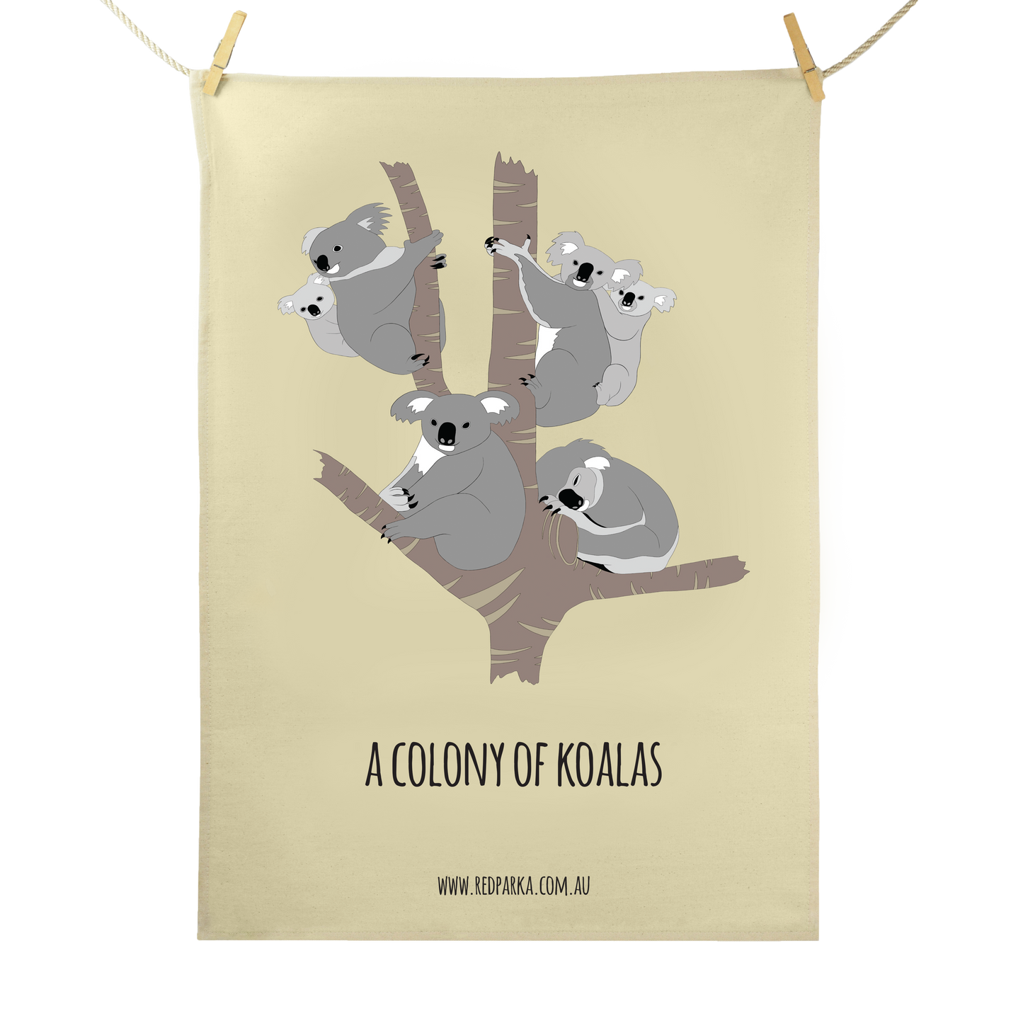 Colony of Koalas Tea Towel