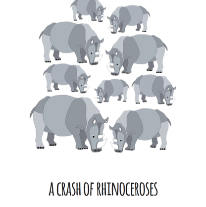 A Crash of Rhinoceroses Art Print