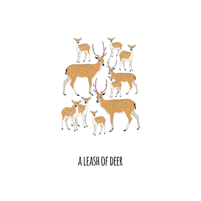 A Leash of Deer Art Print