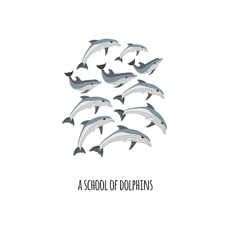 A School of Dolphins Art Print