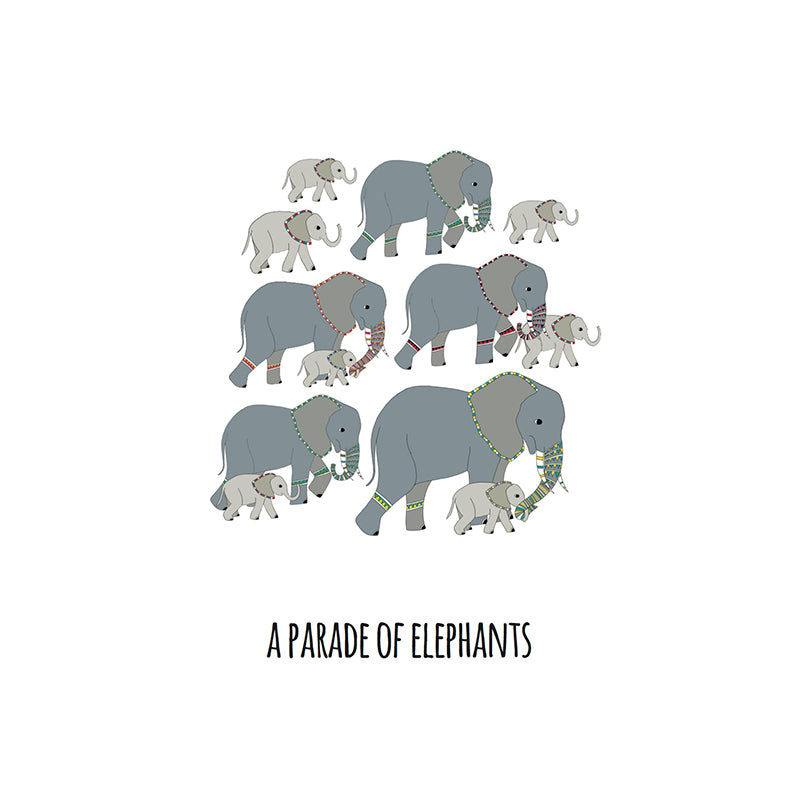 A Parade of Elephants Art Print