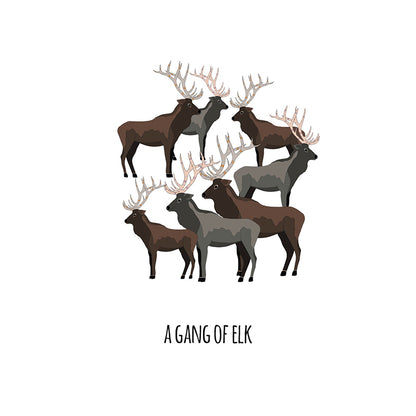 A Gang of Elk Art Print