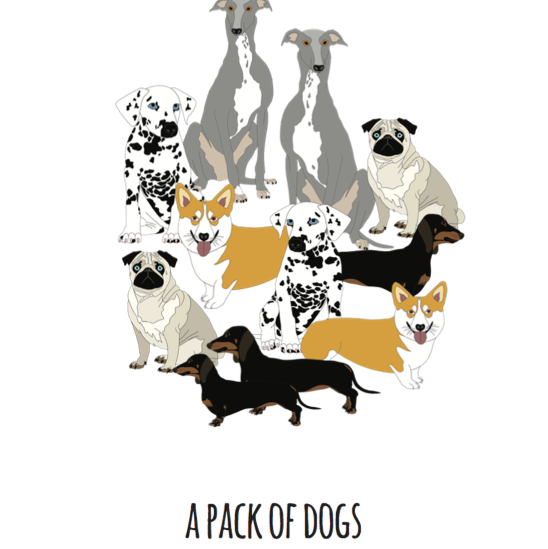 A Pack of Dogs Art Print