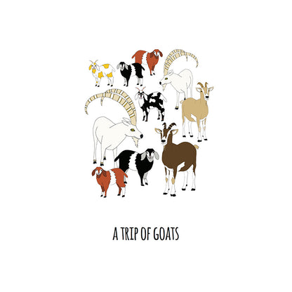 A Trip of Goats Art Print