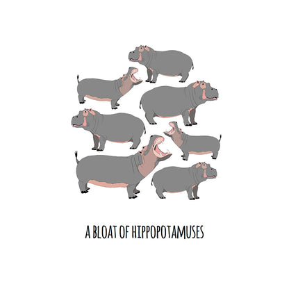 A Bloat of Hippopotamuses Art Print
