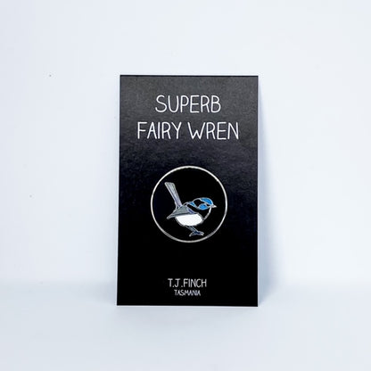 Superb Fairy Wren Pin (Round)