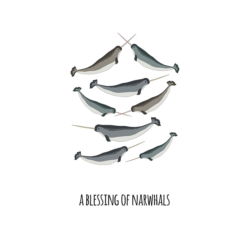 A Blessing of Narwhals Art Print