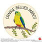 Orange Bellied Parrot Sticker