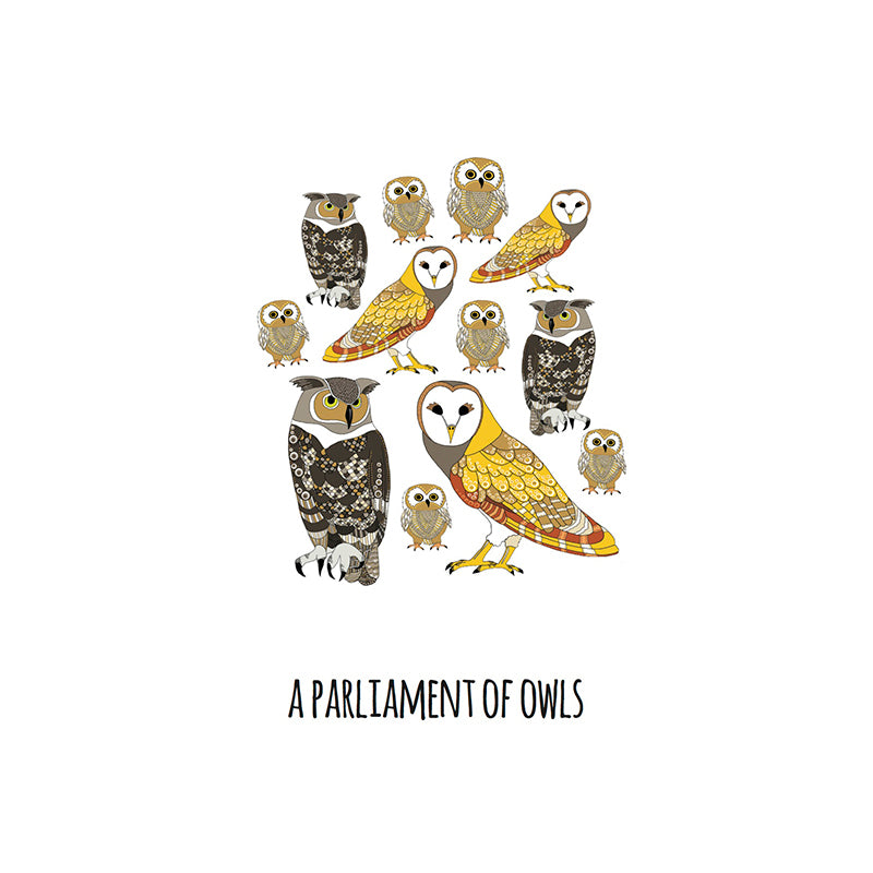 A Parliament of Owls Art Print