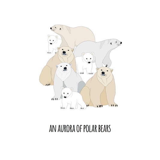 An Aurora of Polar Bears Art Print