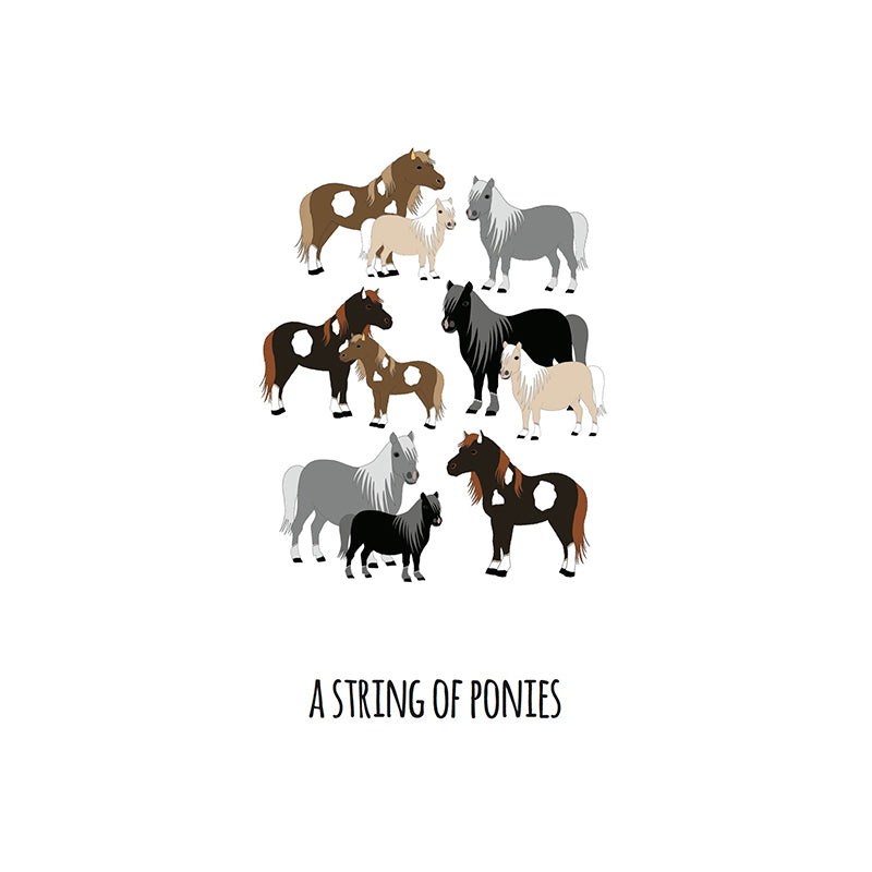 A String of Ponies Art Print