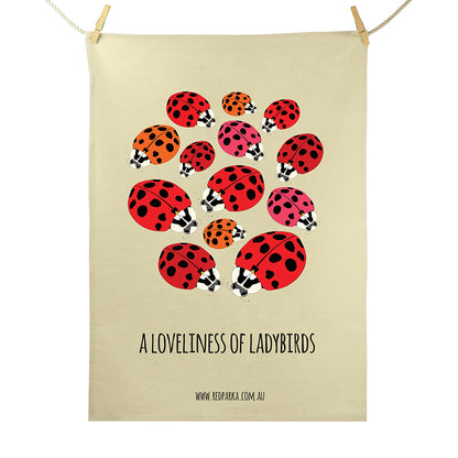 Loveliness of Ladybirds Tea Towel