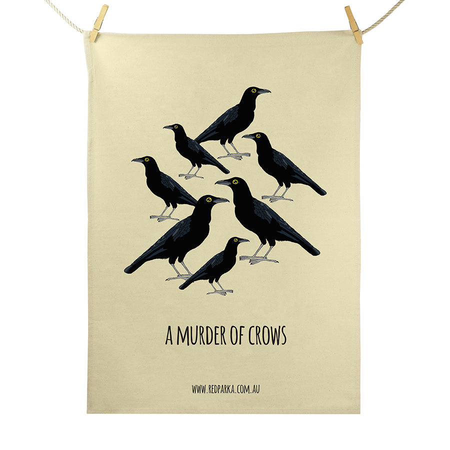 Murder of Crows tea Towel