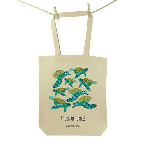 Turn of Turtles Tote Bag Red Parka