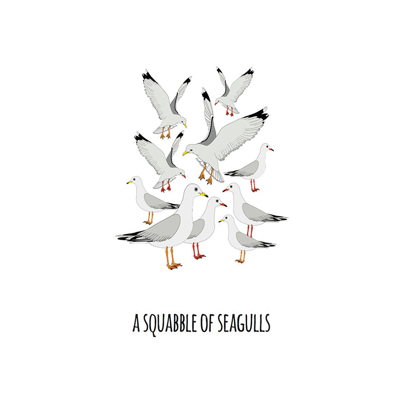 A Squabble of Seagulls Art Print