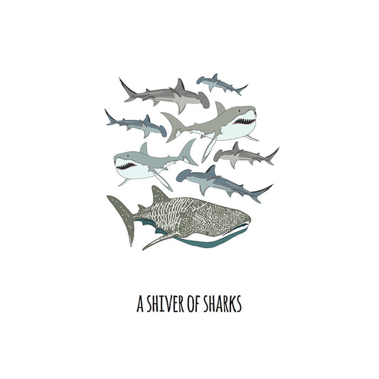 A Shiver of Sharks Art Print